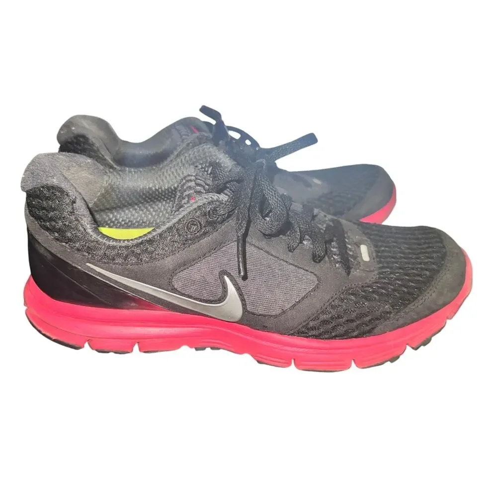 Nike Lunarfly 2 Sneakers Women's Size 7 Anthracite Black Hot Pink Mesh Shoes